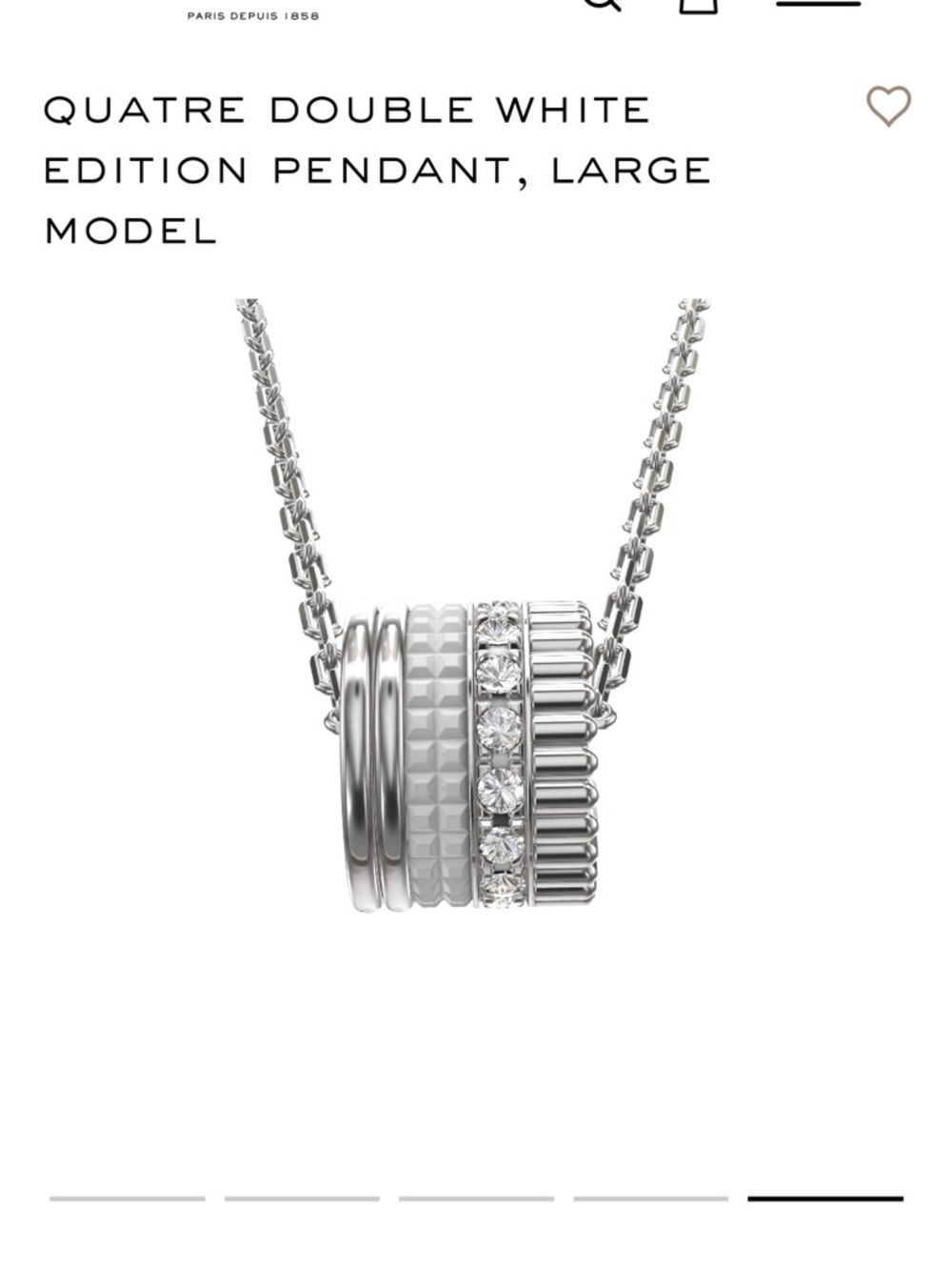 Boucheron Quatre 18K White Gold, HyCeram Diamond Large Pendant Necklace - Picture 2 of 16